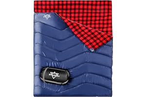 ETGLCOZY Double Sleeping Bag for Adults Camping, XL Queen Size Sleeping Bag for All Season Hiking Backpacking, 2 Person Sleeping Bag Lightweight Waterproof for Cold Weather & Warm