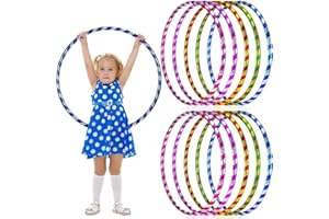 RAYMSTER Hula Hoop - Adults & Kids PVC Tube Glitter Hoola Hoops Ring for Weight Loss - Ideal for Men & Women - Dancing, Workout, Gymnastics, Gym Exercise Equipment & Fitness - Stripy Multi Colored