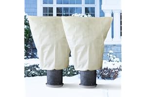 Garden Tailor Voile d'hivernage Plante Housses Protection: 2 Pack 70g/m² 80cmx100cm avec Fermeture éclair pour Plantes Palmiers en Pot d'olivier Résistant aux Déchirures UV Stable Réutilisable Beige