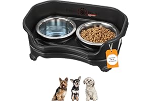Neater Feeder Express Elevated Dog Bowls by Neater Pet Brands – Dog Bowls with Stand - Stainless Steel Food and Water Bowls – Raised Dog Bowl Set for Small Dogs, Midnight Black