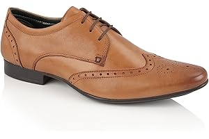 Silver Street London Men's Fleet Formal Leather Brogue Shoes