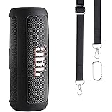 co2CREA Housse en Silicone Compatible Speaker Case pour JBL Flip 6 Enceinte Bluetooth Portable.Comprendre Mousqueton à Croche