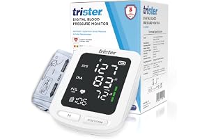 Trister Digital Blood Pressure Monitor TS‑300BP - 199 Memory Groups, Universal Cuff 22‑43 cm, Large Display, Irregular Heartbeat Indicator
