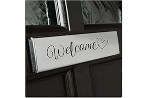 Welcome Door Letterbox Decal Sticker Transfer [20x5cm] Mail or Letter Box Vinyl, Can Also Be Transfered Onto Windows, Walls And Any Smooth Flat Surface, Home Graphic Stickers From LaoGraphics® (Black)