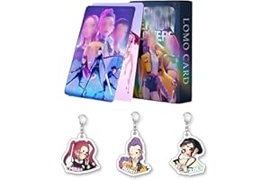 SUJEBKC 55 Pièces KP Carte Photocard Cartes postales avec 3 porte-clés, Photobook pour cartes photographiques Cadeau pour fans (B)