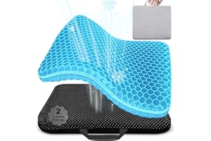 Vmingo Cuscino Gel Per Sedia,Cuscino antidecubito-Cuscino gel Elastico per Il Sostegno del Sedile,Fresco e Traspirante, Cuscino per Sedia Ufficio per Ridurre la Pressione Su Fianchi (Azzurro)