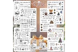 HWJPDMBD Kerzentattoos Weihnachten, 6 PCS Kerzen Sticker Weihnachten,Wassertransferdruck,DIY asserschiebefolie Kerzen,kerzen folie weihnachten,Kerzenaufkleber,Kerzen Dekorieren,Adventskerze (Farbe)