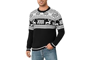 Jahetuul Maglione Natalizio Uomo Girocollo Maglione di Natale Uomo Morbido e Accogliente Manica Lunga Pullover Uomo Renna Natalizia Invernale Maglioni Natale Elegante