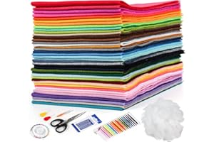 HOMEWIT Professional Felt Fabric Sheets 40pcs, A4 Large Colors Textile Fabrics Squares Thick Nonwoven Felt Cloth Assorted with Craftwork Materials for Sewing Kids DIY Crafts Patchwork Christmas (20 * 30cm)