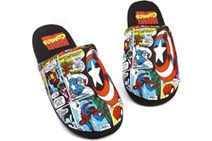 Marvel Avengers Kapcie męskie z komiksem, wsuwane buty na mokro