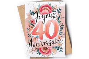 Greeting Cards for Everyone Carte Anniversaire 40 Ans - Cadeau 40 Ans Femme ou Homme, Idée Décoration - Carte Joyeux pour Maman, Papa, Sœur, Frère, Tante, Oncle ou Ami - EU 204