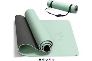 CAMBIVO Yoga Mat for Women Men, 6/8mm Thick Exercise Mat for Home Gym, Non Slip Workout Mat for Pilates, Sit-Ups, Stretching, Gymnastics, Meditation, Eco Friendly TPE