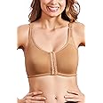 MAROON 922 Women Cotton Brushed Lycra Full Coverage No Bounce, Non-Wired, Non-Padded Front Open Magic Bra with Back Support