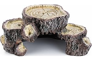 BORLECH Reptile Cave Hideout Habitat, Great for Bearded Dragons, Leopard Geckos, Lizards, Turtles, Snakes, Frogs, Scorpions, Spiders and Other Reptiles, Amphibians (A - Small)