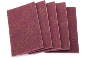 XINMYD Scouring Pad scotched Abrasive,5pcs/set Scourer Scouring Pad Industrial Scourer Abrasive Finishing Pads(red)