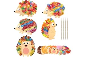 DATIFF Pack of 9 Hedgehog Craft Sets for Children Autumn Hedgehog Creative Sets for Crafts Creative Arts Crafts Ideal Craft Case Autumn Decoration with Sequins Foam Rubber for Autumn Time