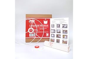 40cm Lampshade Making Kit use with Pendant Ceiling Lights and Table and Floor Lamp, Drum Circle Shape Needcraft UK DIY use with Fabric, Textile, Wallpaper of Choice.