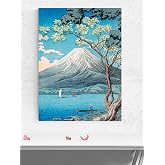 Postermanya Mount Fuji Spring, Fuji Dağı Baharı, Ukiyoe Japon Sanatı Sanat Sanatsal Poster - Afiş - Dekorasyon
