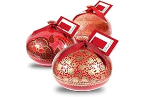 Rita Farhi Dark Chocolate Covered Almonds in a Hand Made Papier Mache Bonbonniere - 130 g - Red - New Palm Oil Free Recipe