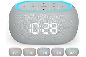 ‎ANJANK ANJANK Radiowecker mit Bluetooth Lautsprecher, 10W Hi-Fi Dual-Lautsprecher, 7-Farbiges Nachtlicht, Digitaler Wecker mit 8 Wecktönen, 0-100% Display-Dimmer,Kleine Wecker für Schlafzimmer und Nachttisch