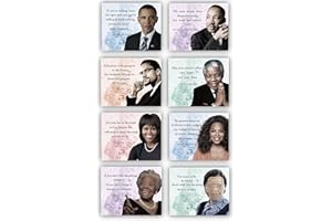 LIFLIKWALL HD Black History Famous Quotes Decoration Painting | 8- Pack(20.32 * 25.4 cm)frameless . Including Barack Obama, Nelson Mandela, Martin Luther King, Malcolm X,Maya Ingrew,#, Michelle Obama, Oprah