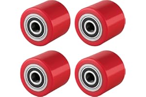 ‎OSWALD TRANSPORTGERÄTE 4 Stück Hubwagenrollen Polyurethan 80 x 70 mm, Achse 20 mm inkl. Kugellager