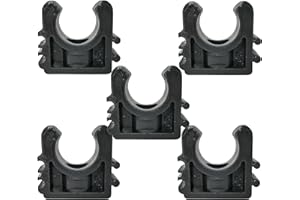 AERZETIX - C51787 - Juego de 5 abrazaderas de montaje en pared para tubo Ø20mm - soporte guía enganchar de tubo - en plástico