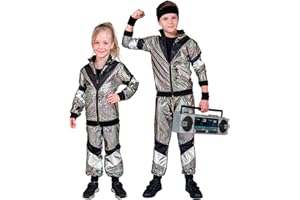 W WIDMANN MILANO Party Fashion - Costume pour enfant survêtement, veste et pantalon, tenue des années 80, survêtement de jogging pour le carnaval et les fêtes