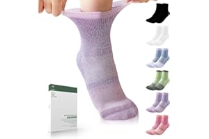 Bulinlulu Diabetic Socks for Men Women-6 Pairs Non Binding Crew Diabetic Neuropathy Socks with seamless toe for size 6-9 9-12