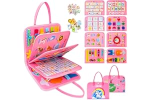 AIXMEET Busy Board 8 w 1, zabawka Montessori od 3 lat, zabawka sensoryczna, zabawka motoryczna, podróż samolotem, prezent dla niemowląt, zabawka edukacyjna Busy Book, 3, 4, 5 lat, zabawka edukacyjna dla