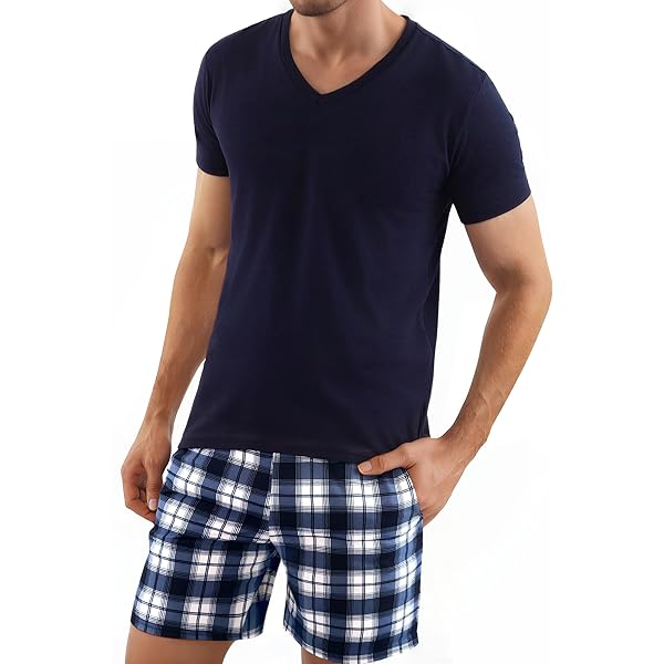 MoFiz Korte pyjama-set voor heren, tweedelig, zacht huispak, ronde hals, T- shirt en slaapshorts, zomernachtkleding, vrijetijdspak met borstzak, donkergrijs - B, XXL