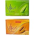 Silka Papaya Whitening Herbal Soap Bundle, Enriched with Vitamin E, 2 packs total