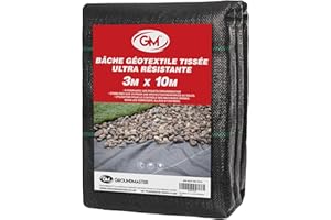 Bâche geotextile résistante Contre Les Mauvaises Herbes de 10 m de Large, de GroundMaster 3m x 10m
