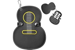 CANIPHA Estuche de Cuero para púas de Guitarra, Bolsa de Almacenamiento para púas, Regalo para Guitarra, Soporte Negro para púas de Guitarra, diseñado con 17 Ranuras para púas de Guitarra