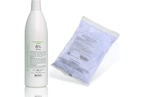 BF BEAUTY FARM E.K. Wasserstoffperoxid Cream Oxydant 1000ml + 500g Blondierpulver BLAU Staubfrei PROFESSIONAL ANTI-YELLOW MOLECULES (Wasserstoffperoxid Cream Oxydant 6% 1000ml + 500g)
