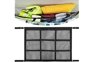 BEIBEIJIA Gepäcknetz Auto für Aufbewahrung, 80x52cm Gepäcknetz Autodach, Universal Autodach Gepäcknetz Decke, Auto Netz dachhimmel, für Vier Dach Armlehnen auf Autos, Jeeps, Van, SUV