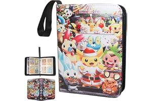 Fjordiony Álbum para Cartas, 50 Páginas 400 Bolsillos Album de Recortes PU Impermeable con Cremallera, Álbum para Tarjetas Coleccionables Regalo para Niños Navidad Cumpleaños