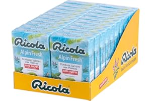 Ricola - Bonbons aux Plantes Suisses - Parfum Alpin Fresh - Rafraîchissant - Sans Sucres - Lot de 20 boîtes de 50g