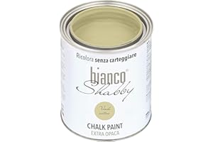 bianco Shabby® Chalk Paint Verde Antico Peinture à la craie pour meubles et murs, effet vintage, shabby chic, extra mat (1 Litre)
