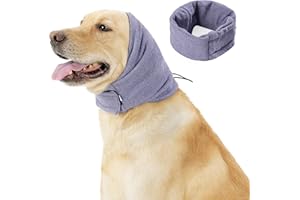 PAWIVID Hundeohrmuffs & No Shake Ear Wrap für Hämatom, Baden, Trocknen & Linderung von Lärmangst - Elastischer Gehörschutz mit beruhigendem Hoodie-Design für Pflege/Kopf-Ohrschutz (Lila, Medium)