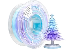 iBOSS Soie Gradient PLA Plus 3D Filament d’imprimante 1,75 +/- 0,02 mm, Bobine de 1 kg (2,2lb) Filament d’impression 3D Tricolore, Convient à la plupart des imprimantes FDM (Dégradé Blanc Violet Bleu)