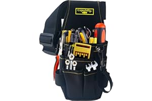 Copechilla bolsa herramientas negro profesional con cinturón cómodo ensanchamiento ajustable,Refuerzo remaches,Fuerte y resistente al desgaste,Material nailon grueso doble capa,hogar o profesional