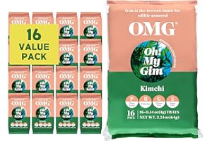 JEOLLANAMDO THE KITCHEN OF KOREA Oh! My Gim – Snack aux algues coréennes – Saveur Kimchi, Léger & croustillant – Encas original – 16 pack