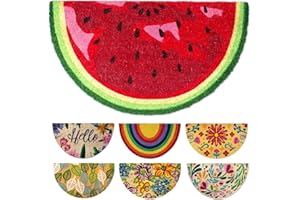 LUA VIKA Felpudo Entrada casa Originales - Sandía - 40x70 cm - Alfombra Entrada casa Exterior e Interior - Felpudo Coco semicircular - Resistente y Antideslizante