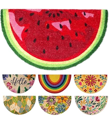 Fisura – Originele deurmat ogen van kokosvezel met antislip PVC-onderzijde. Deurmat voor de entree. Geruite deurmat. Handgeschilderd. Afmetingen: 70 cm x 40 cm