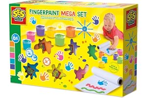 SES Creative 00393 fingerfärg mega set 6 färger x 110 ml