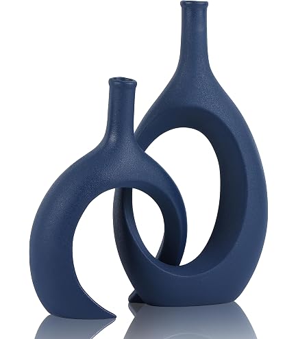 Boltze Nordika Vaso In Vetro Laccato Nero Opaco 30 Cm - Design Moderno Per Decorazione Casa - 2