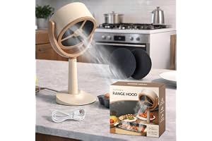 Eoptify Tabletop Range Hood Exhaust, Desktop Kitchen Hood, Portable Exhaust, Cooker for Cooking Handheld Mini Smoke Extractor with Detachable Filters