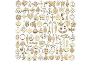 PAITOK Charms Pendants for Jewellery Making,100 Pieces Mixed Retro Alloy Charms Set for Bracelet Necklace Earrings Making DIY Crafts