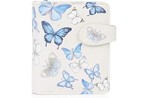 SHAG WEAR Shagwear Damen Geldbeutel Mädchen Geldbörse Klein Kurzformat Teenager Portemonnaie PU Leder - 7 Kartenfächer mit Münzfach und RFID-Schutz mit stilvollen Fantasie Designs - Schmetterling